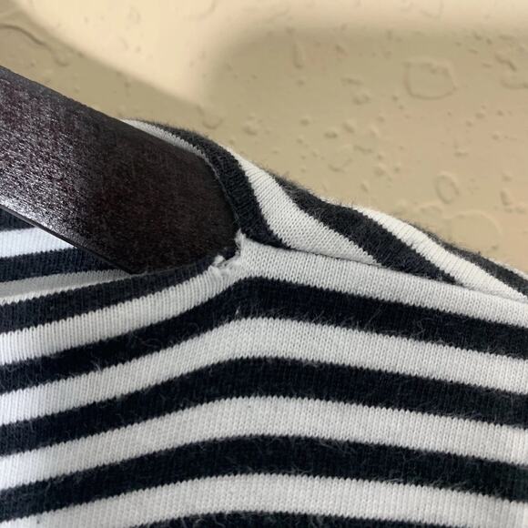 Kate Spade Saturday Striped Boatneck Tee Black White Sz L - Picture 4 of 8